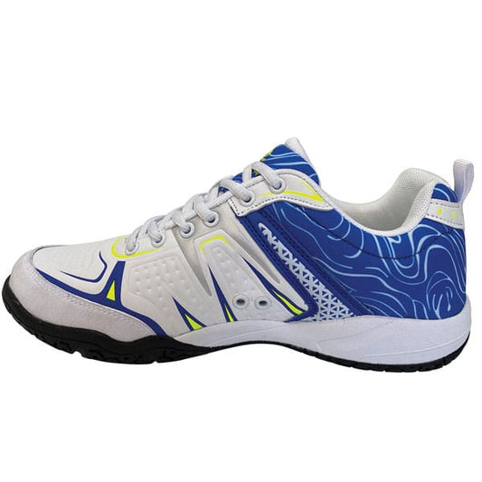 Dinkshot II white and blue pickleball shoe on a white background