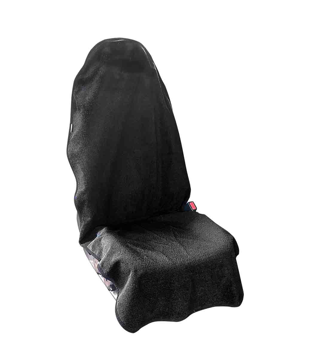 black waterproof car sea towel-black-hooded towel for car seat-car seat towel cover-best car seat towel-full angle view