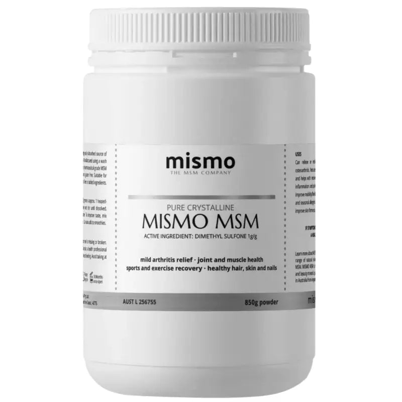 mismo msm pure crystalline-850g tub-white tub on white background