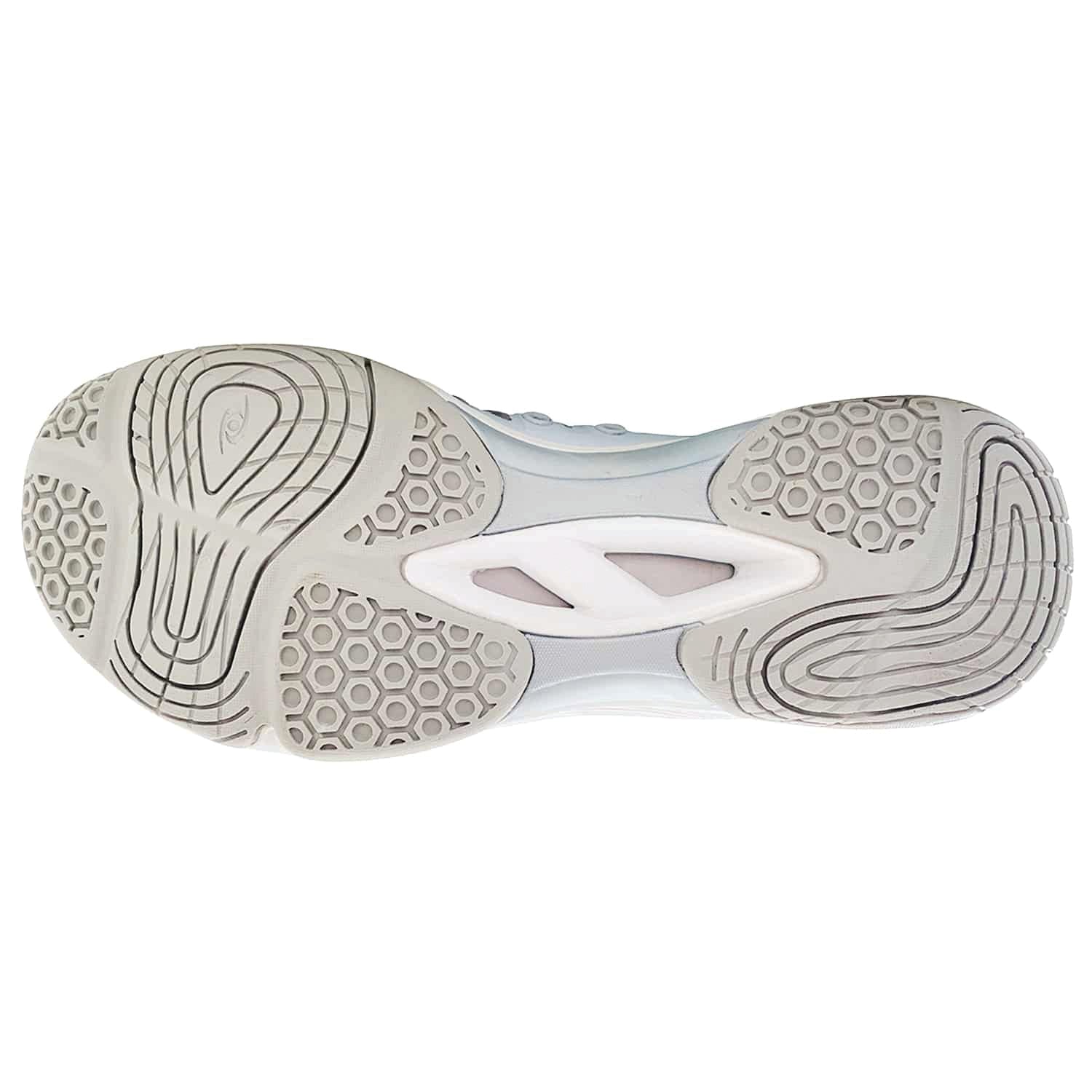 Tyler Signature II (Cloud) Close-up of a pickleball shoe sole with a Acacia brand logo on a white background
