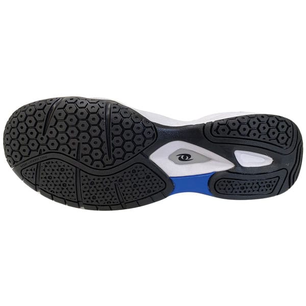 Sole of a Dinkshot II pickleball shoe with tread pattern and Acacia brand logo on a white background