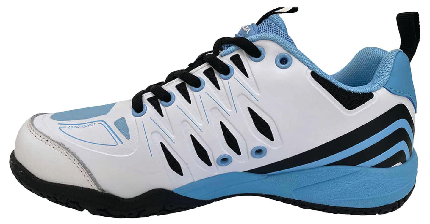 Corrine Signature (Sky) blue, white & black pickleball shoe on a white background