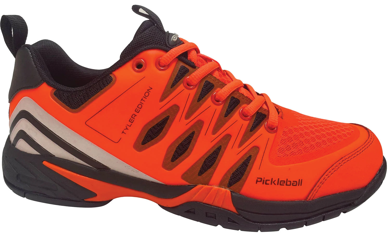Tyle loong Solar Orange pickleball shoe on a white background