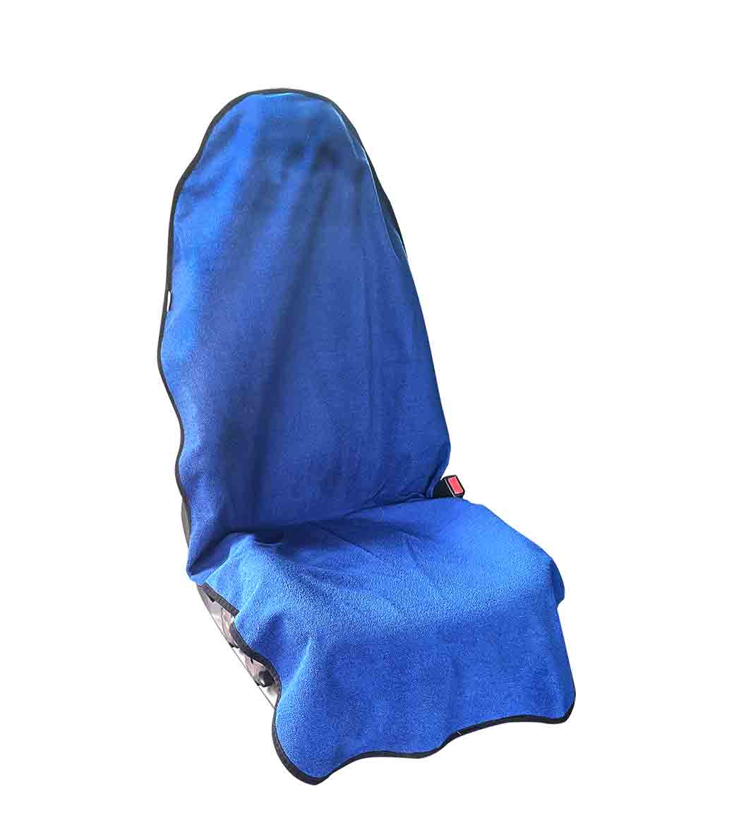 blue waterproof car sea towel-black-hooded towel for car seat-car seat towel cover-best car seat towel-full angle view