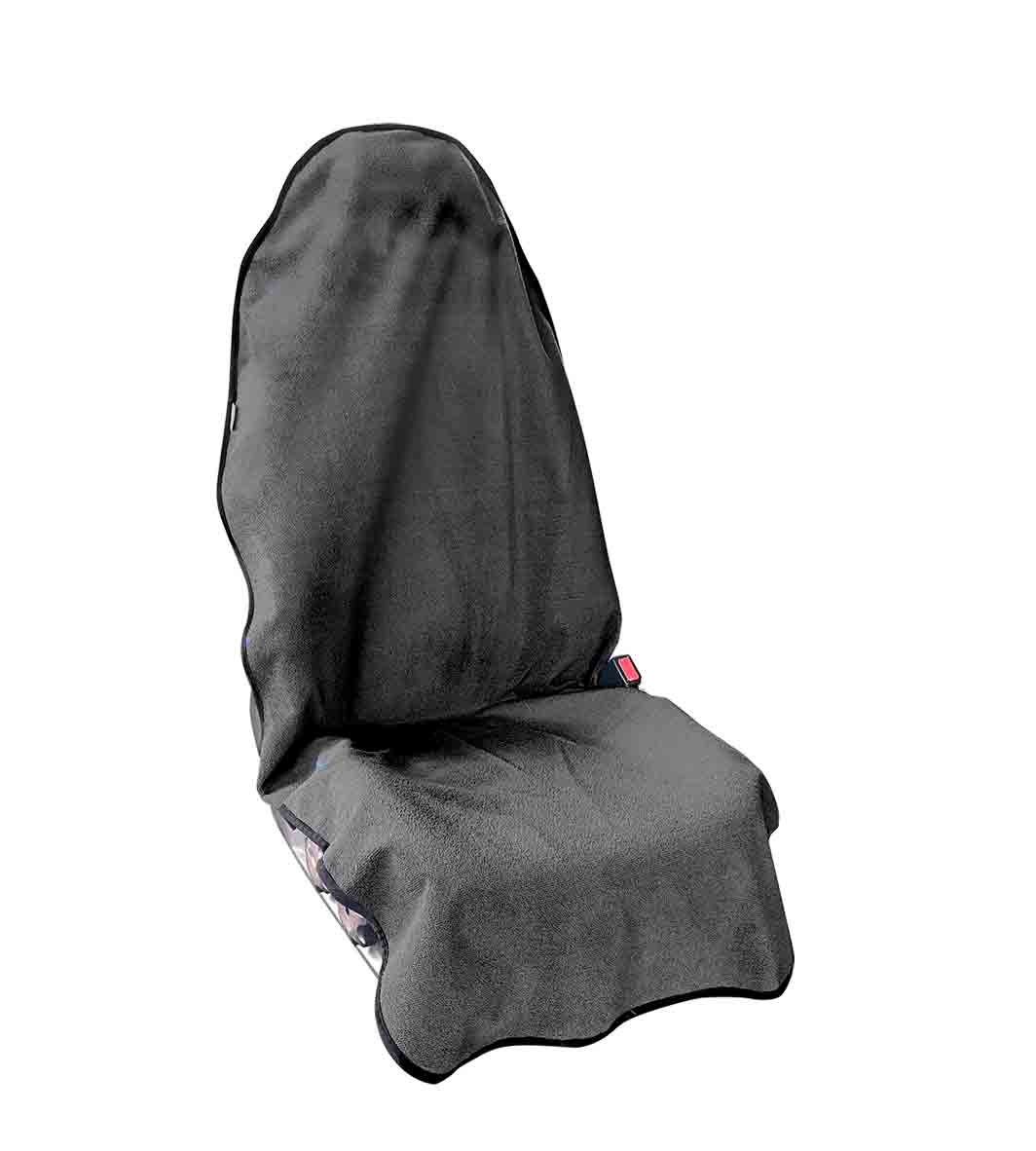 charcoal waterproof car sea towel-black-hooded towel for car seat-car seat towel cover-best car seat towel-full angle view