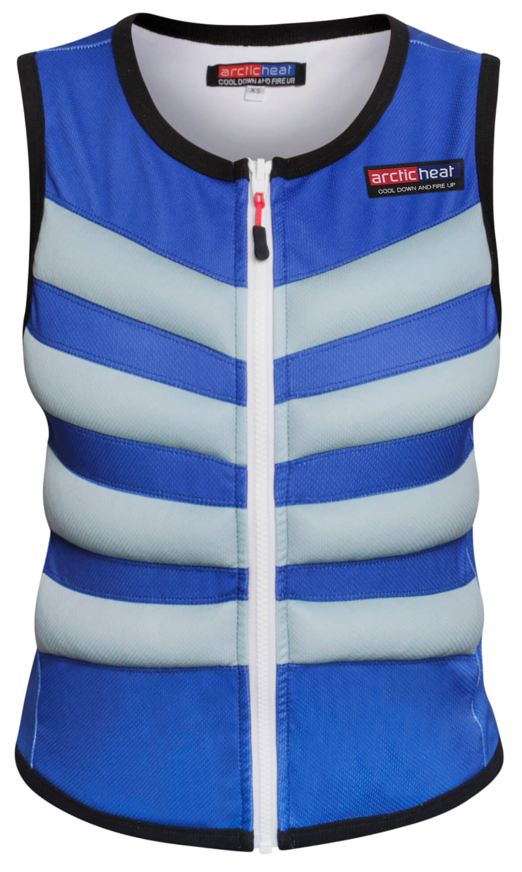ArcticHeat cooling vest, reduce body heat, Blue, on white background