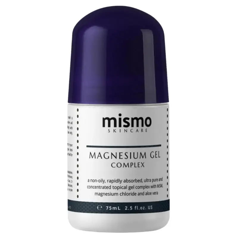 Mismo Skincare magnesium gel complex bottle on a white background