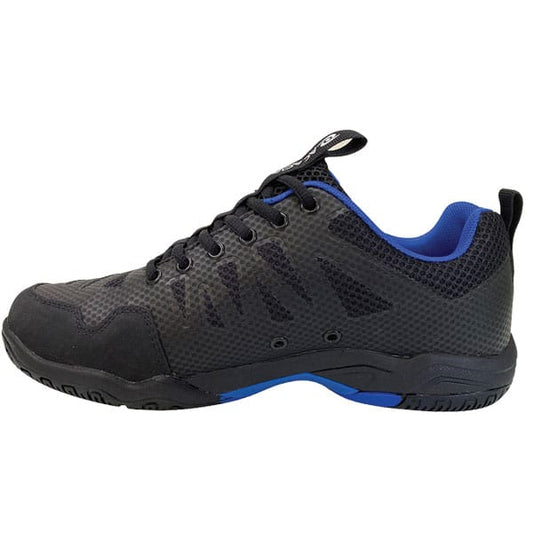 ProShot (Black) pickleball shoe with blue accents on a white background